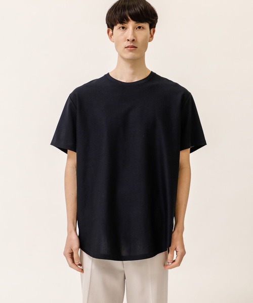 soe(ソーイ)の「【soe】ROUND HEM TALL TEE(Tシャツ/カットソー・メンズ・ブラック/パープル/ブルー/グレー/ネイビー/ライトベージュ・1/2/0/3)」の19枚目の写真