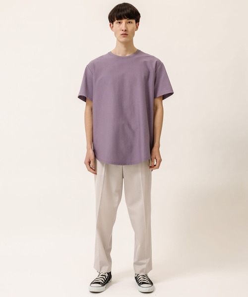 soe(ソーイ)の「【soe】ROUND HEM TALL TEE(Tシャツ/カットソー・メンズ・ブラック/パープル/ブルー/グレー/ネイビー/ライトベージュ・1/2/0/3)」の11枚目の写真