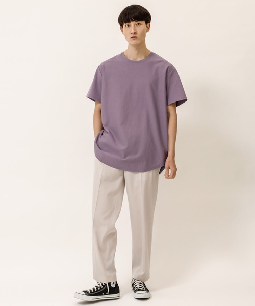 soe(ソーイ)の「【soe】ROUND HEM TALL TEE(Tシャツ/カットソー・メンズ・ブラック/パープル/ブルー/グレー/ネイビー/ライトベージュ・1/2/0/3)」の13枚目の写真