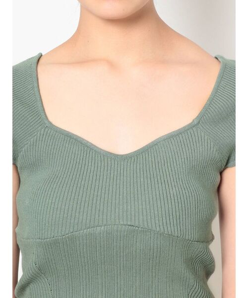 MERCURYDUO(マーキュリーデュオ)の「ビスチェ風コンパクトランダムリブニット(ニット/セーター・レディース・ブラック/オフホワイト/イエロー/グリーン・FREE)」の6枚目の写真