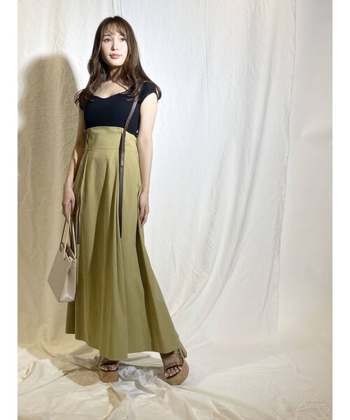 MERCURYDUO(マーキュリーデュオ)の「ビスチェ風コンパクトランダムリブニット(ニット/セーター・レディース・ブラック/オフホワイト/イエロー/グリーン・FREE)」の7枚目の写真