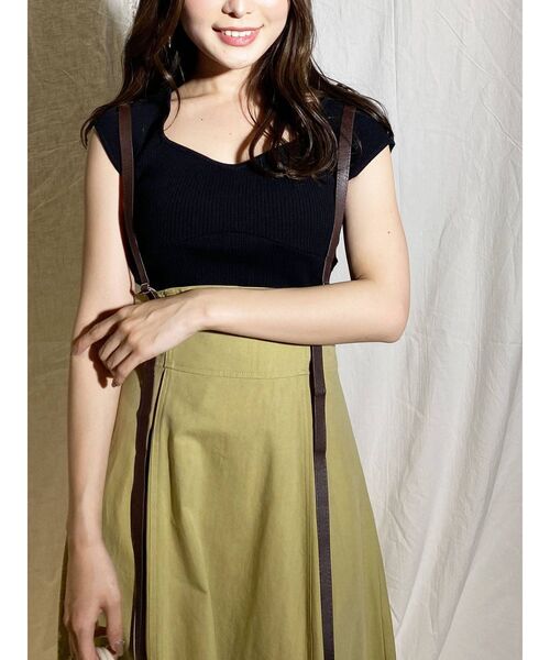 MERCURYDUO(マーキュリーデュオ)の「ビスチェ風コンパクトランダムリブニット(ニット/セーター・レディース・ブラック/オフホワイト/イエロー/グリーン・FREE)」の19枚目の写真