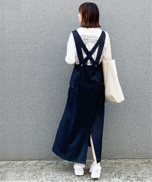 AZUL ENCANTO（アズールエンカント）の「ワークポケットジャンパースカート（ジャンパースカート・レディース・ブラック/カーキ・FREE）」の21枚目の写真