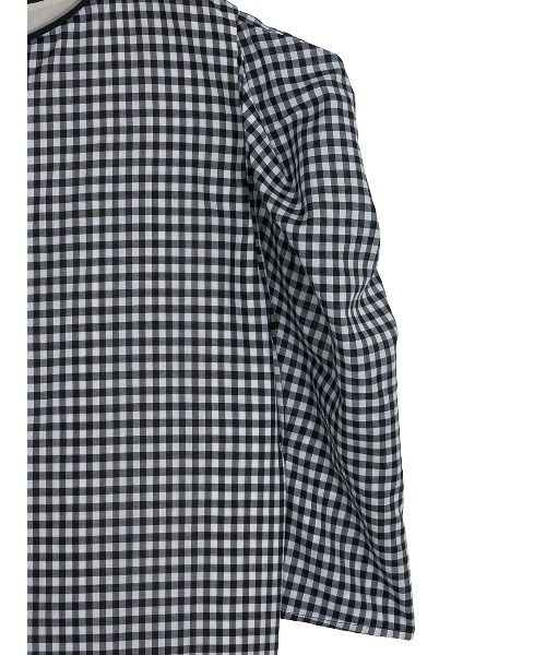 Ameri（アメリ）の「MEDI GINGHAM CHECK 2WAY PUFF SLEEVE DRESS