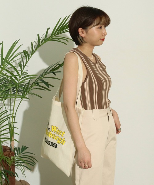 Factor=（ファクターイコール）の「マルチボーダータンク（タンクトップ・レディース・モカ/ベージュ/ブラック・FREE）」の5枚目の写真