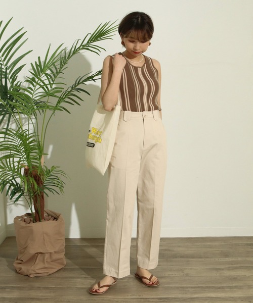 Factor=（ファクターイコール）の「マルチボーダータンク（タンクトップ・レディース・モカ/ベージュ/ブラック・FREE）」の7枚目の写真