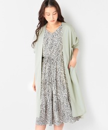 カットジョーゼットトッパーカーディガン