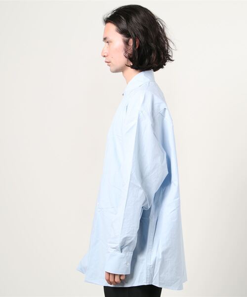 Chikashitsu +(チカシツプラス)の「【Chikashitsu +】oversized box shirt(シャツ/ブラウス・メンズ・ホワイト/ライトブルー・ONE SIZE)」の17枚目の写真