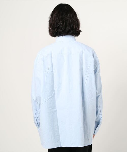 Chikashitsu +(チカシツプラス)の「【Chikashitsu +】oversized box shirt(シャツ/ブラウス・メンズ・ホワイト/ライトブルー・ONE SIZE)」の18枚目の写真