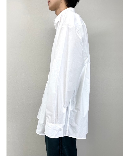 Chikashitsu +(チカシツプラス)の「【Chikashitsu +】oversized box shirt(シャツ/ブラウス・メンズ・ホワイト/ライトブルー・ONE SIZE)」の7枚目の写真