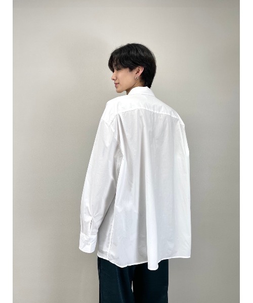 Chikashitsu +(チカシツプラス)の「【Chikashitsu +】oversized box shirt(シャツ/ブラウス・メンズ・ホワイト/ライトブルー・ONE SIZE)」の13枚目の写真