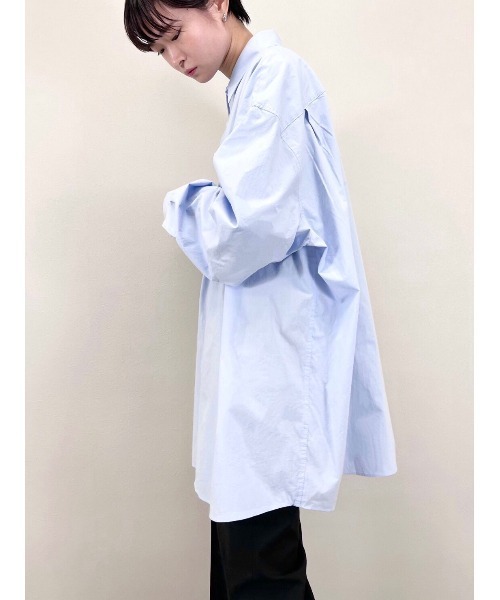 Chikashitsu +(チカシツプラス)の「【Chikashitsu +】oversized box shirt(シャツ/ブラウス・メンズ・ホワイト/ライトブルー・ONE SIZE)」の15枚目の写真
