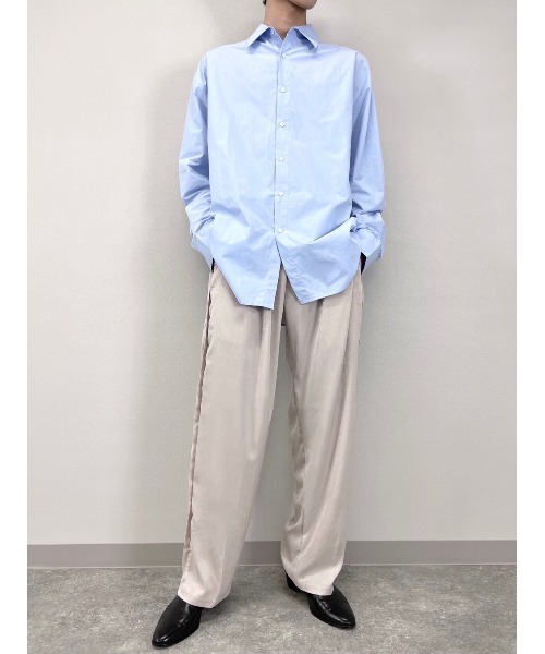 Chikashitsu +(チカシツプラス)の「【Chikashitsu +】oversized box shirt(シャツ/ブラウス・メンズ・ホワイト/ライトブルー・ONE SIZE)」の12枚目の写真