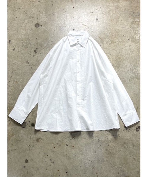 Chikashitsu +(チカシツプラス)の「【Chikashitsu +】oversized box shirt(シャツ/ブラウス・メンズ・ホワイト/ライトブルー・ONE SIZE)」の4枚目の写真