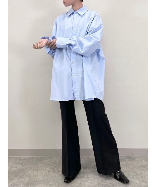 Chikashitsu +(チカシツプラス)の「【Chikashitsu +】oversized box shirt(シャツ/ブラウス・メンズ・ホワイト/ライトブルー・ONE SIZE)」の16枚目の写真