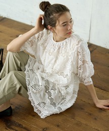 PUAL CE CIN | ケミカルレース刺繍チュニック(シャツ/ブラウス)