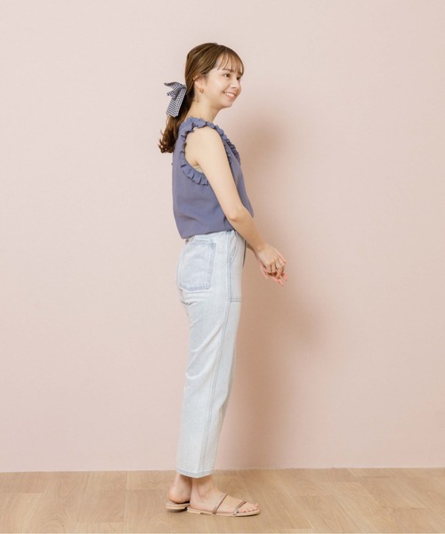 flower(フラワー)の「プチフリルトップ(シャツ/ブラウス・レディース・ホワイト/ブルー・FREE)」の11枚目の写真