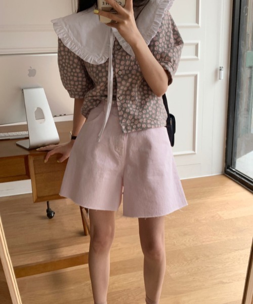 ABITOKYO（アビトーキョー）の「パワーショルダー花柄ブラウス（シャツ/ブラウス・レディース・ブラック/ピンク/ブルー・FREE）」の17枚目の写真