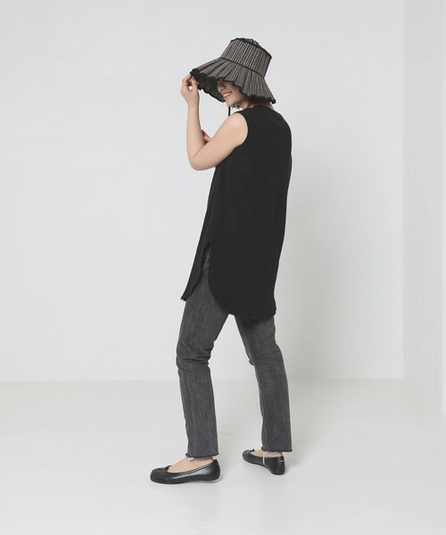 Sig FREAK'S STORE（シグフリークスストア）の「ワッフルノースリーブ（Tシャツ/カットソー・レディース・ホワイト/ベージュ/ブラック・ﾌﾘ-）」の7枚目の写真