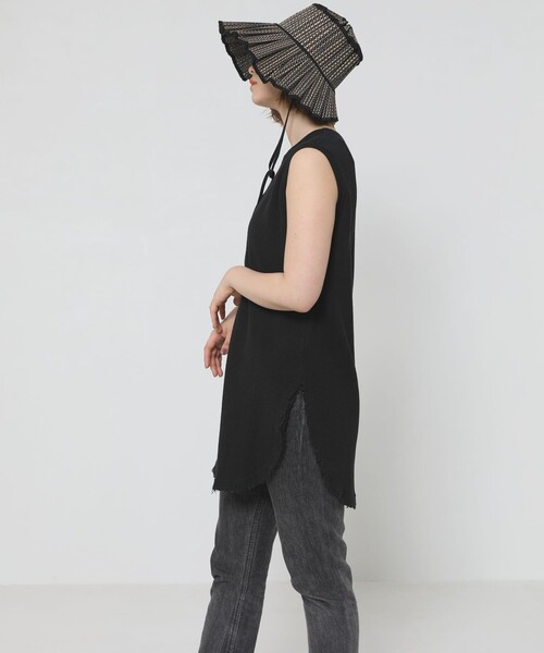 Sig FREAK'S STORE（シグフリークスストア）の「ワッフルノースリーブ（Tシャツ/カットソー・レディース・ホワイト/ベージュ/ブラック・ﾌﾘ-）」の10枚目の写真