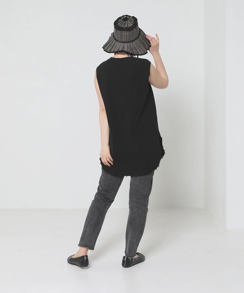 Sig FREAK'S STORE（シグフリークスストア）の「ワッフルノースリーブ（Tシャツ/カットソー・レディース・ホワイト/ベージュ/ブラック・ﾌﾘ-）」の11枚目の写真