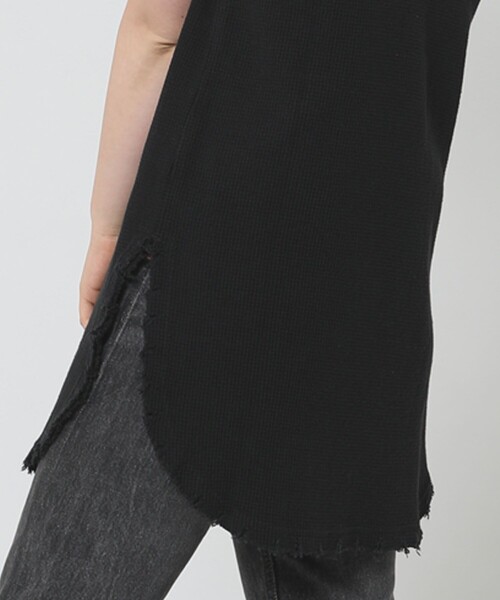 Sig FREAK'S STORE（シグフリークスストア）の「ワッフルノースリーブ（Tシャツ/カットソー・レディース・ホワイト/ベージュ/ブラック・ﾌﾘ-）」の12枚目の写真