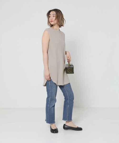 Sig FREAK'S STORE（シグフリークスストア）の「ワッフルノースリーブ（Tシャツ/カットソー・レディース・ホワイト/ベージュ/ブラック・ﾌﾘ-）」の14枚目の写真