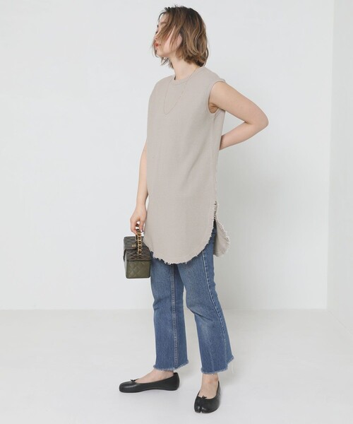 Sig FREAK'S STORE（シグフリークスストア）の「ワッフルノースリーブ（Tシャツ/カットソー・レディース・ホワイト/ベージュ/ブラック・ﾌﾘ-）」の17枚目の写真