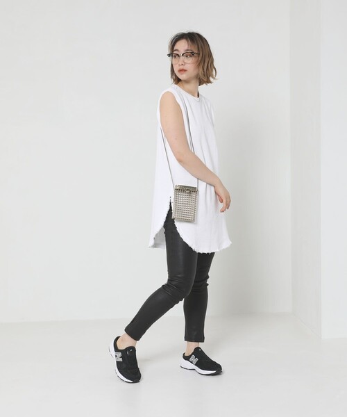 Sig FREAK'S STORE（シグフリークスストア）の「ワッフルノースリーブ（Tシャツ/カットソー・レディース・ホワイト/ベージュ/ブラック・ﾌﾘ-）」の18枚目の写真