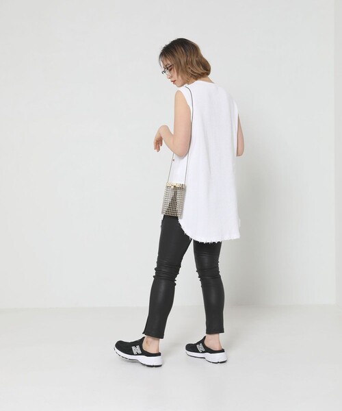 Sig FREAK'S STORE（シグフリークスストア）の「ワッフルノースリーブ（Tシャツ/カットソー・レディース・ホワイト/ベージュ/ブラック・ﾌﾘ-）」の19枚目の写真