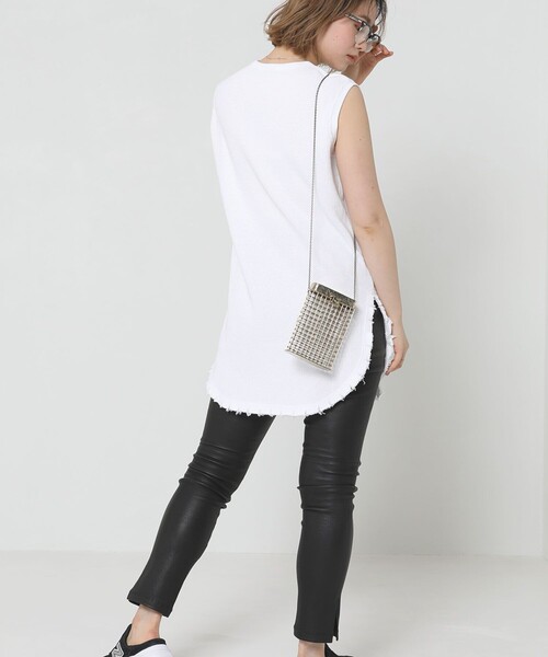 Sig FREAK'S STORE（シグフリークスストア）の「ワッフルノースリーブ（Tシャツ/カットソー・レディース・ホワイト/ベージュ/ブラック・ﾌﾘ-）」の20枚目の写真