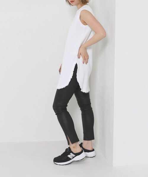 Sig FREAK'S STORE（シグフリークスストア）の「ワッフルノースリーブ（Tシャツ/カットソー・レディース・ホワイト/ベージュ/ブラック・ﾌﾘ-）」の22枚目の写真