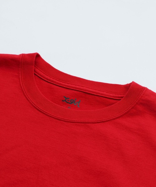 X-girl（エックスガール）の「SPIN LOGO S/S TEE（Tシャツ/カットソー・レディース・ブラック/ブルー/ホワイト/レッド・M/S/XL/L）」の5枚目の写真