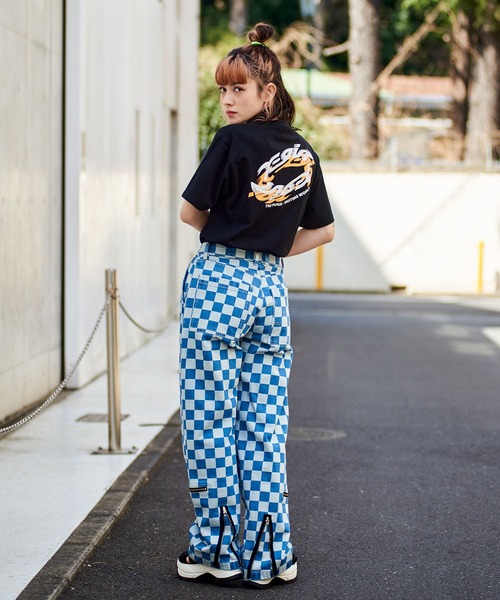 X-girl（エックスガール）の「SPIN LOGO S/S TEE（Tシャツ/カットソー・レディース・ブラック/ブルー/ホワイト/レッド・M/S/XL/L）」の17枚目の写真