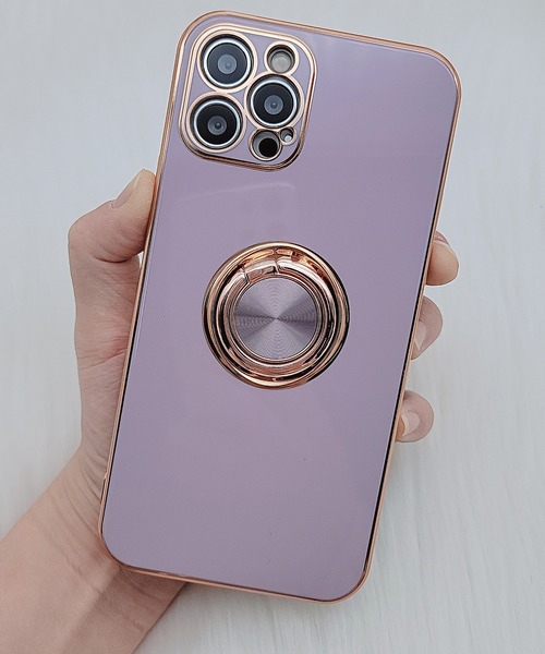 セール】薄型 リング付き ゴールドフレーム iphoneケース