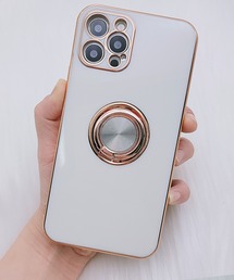 Lace Ladies（レースレディース）の「薄型 リング付き ゴールドフレーム  iphoneケース（スマホケース/カバー）」