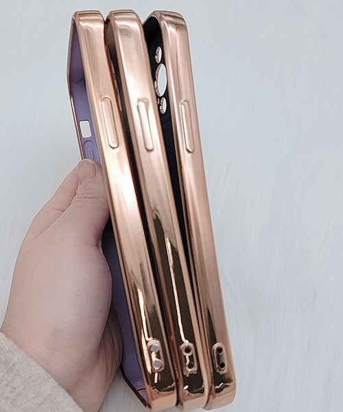 セール】薄型 リング付き ゴールドフレーム iphoneケース