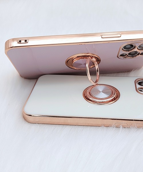 Lace Ladies（レースレディース）の「薄型 リング付き ゴールドフレーム  iphoneケース（スマホケース/カバー・レディース・パープル/ブルー/ホワイト/ブラック/グリーン・C/K/G/F/H/B/J/D/A/I/E/N/P/Q/O/R/V/W/U/T/15 /15L/15D/15Y）」の10枚目の写真