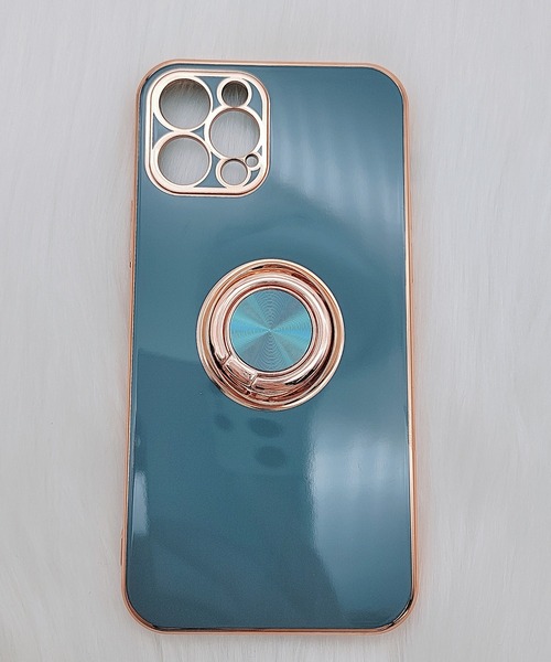 セール】薄型 リング付き ゴールドフレーム iphoneケース