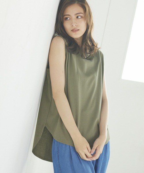 LIPSTAR（リップスター）の「撥水加工USAコットンタンク（Tシャツ/カットソー・レディース・ブラック/オフホワイト/カーキ/オレンジ・M）」の4枚目の写真