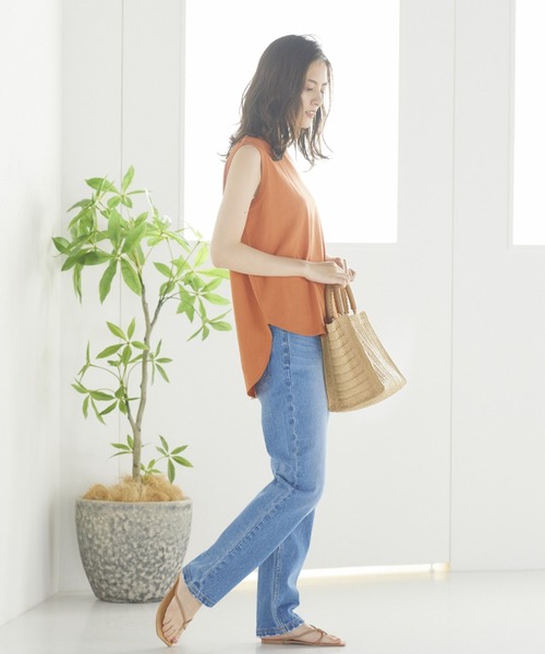 LIPSTAR（リップスター）の「撥水加工USAコットンタンク（Tシャツ/カットソー・レディース・ブラック/オフホワイト/カーキ/オレンジ・M）」の5枚目の写真