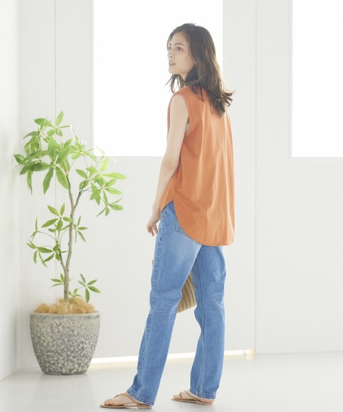 LIPSTAR（リップスター）の「撥水加工USAコットンタンク（Tシャツ/カットソー・レディース・ブラック/オフホワイト/カーキ/オレンジ・M）」の18枚目の写真