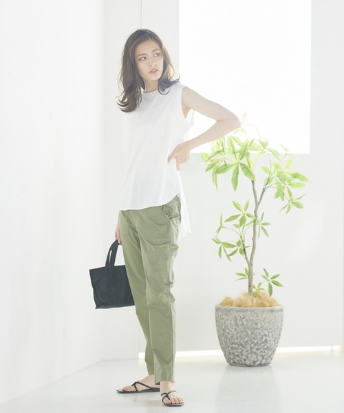 LIPSTAR（リップスター）の「撥水加工USAコットンタンク（Tシャツ/カットソー・レディース・ブラック/オフホワイト/カーキ/オレンジ・M）」の9枚目の写真