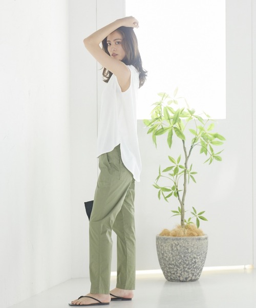 LIPSTAR（リップスター）の「撥水加工USAコットンタンク（Tシャツ/カットソー・レディース・ブラック/オフホワイト/カーキ/オレンジ・M）」の15枚目の写真