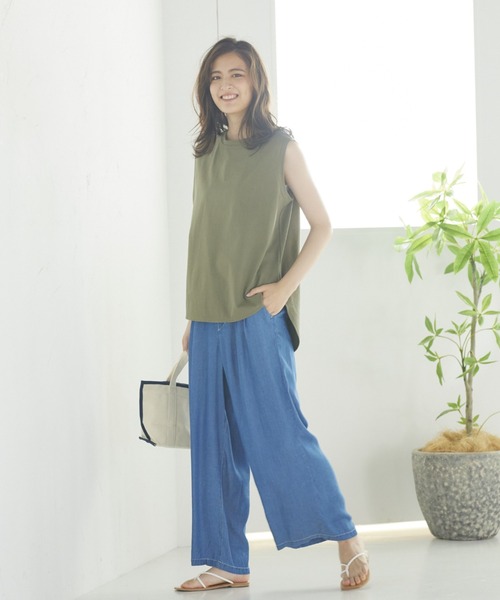 LIPSTAR（リップスター）の「撥水加工USAコットンタンク（Tシャツ/カットソー・レディース・ブラック/オフホワイト/カーキ/オレンジ・M）」の10枚目の写真