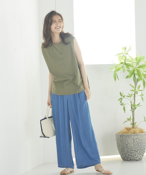 LIPSTAR（リップスター）の「撥水加工USAコットンタンク（Tシャツ/カットソー・レディース・ブラック/オフホワイト/カーキ/オレンジ・M）」の13枚目の写真