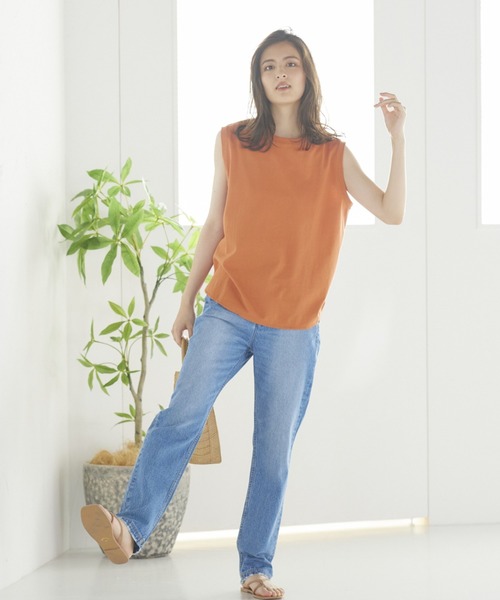 LIPSTAR（リップスター）の「撥水加工USAコットンタンク（Tシャツ/カットソー・レディース・ブラック/オフホワイト/カーキ/オレンジ・M）」の14枚目の写真