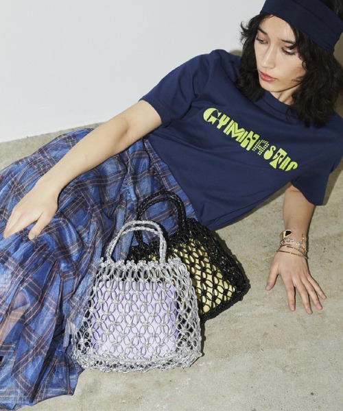 Bonjour Girl（ボンジュールガール）の「【Bonjour Girl/ボンジュールガール】】メッシュ×ナイロンミニバッグ（ハンドバッグ・レディース・ブラック/シルバー・FREE）」の14枚目の写真
