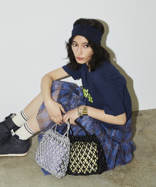 Bonjour Girl（ボンジュールガール）の「【Bonjour Girl/ボンジュールガール】】メッシュ×ナイロンミニバッグ（ハンドバッグ・レディース・ブラック/シルバー・FREE）」の15枚目の写真