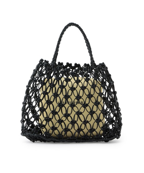 Bonjour Girl（ボンジュールガール）の「【Bonjour Girl/ボンジュールガール】】メッシュ×ナイロンミニバッグ（ハンドバッグ・レディース・ブラック/シルバー・FREE）」の22枚目の写真